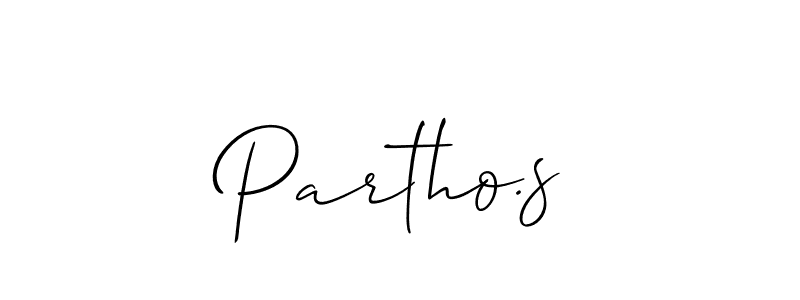 The best way (Allison_Script) to make a short signature is to pick only two or three words in your name. The name Partho.s include a total of six letters. For converting this name. Partho.s signature style 2 images and pictures png