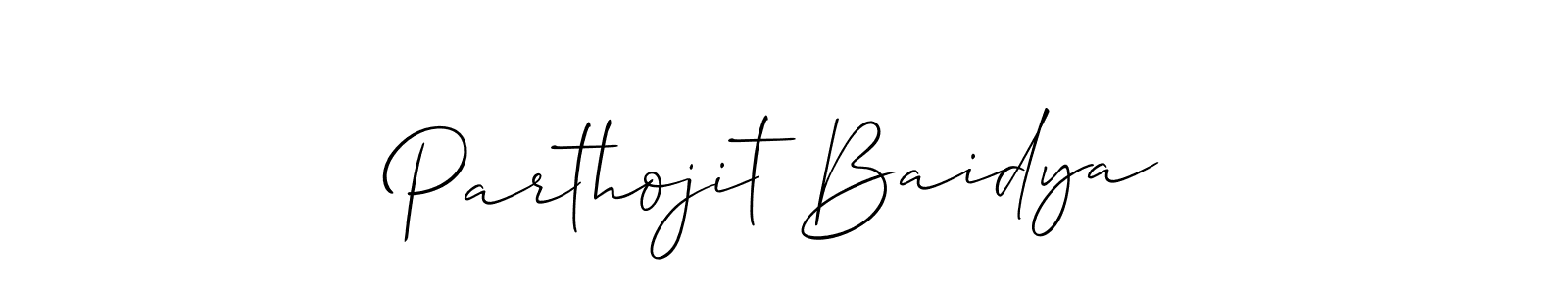 How to make Parthojit Baidya name signature. Use Allison_Script style for creating short signs online. This is the latest handwritten sign. Parthojit Baidya signature style 2 images and pictures png