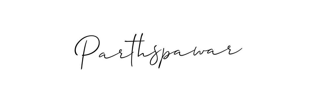 Make a beautiful signature design for name Parthspawar. With this signature (Allison_Script) style, you can create a handwritten signature for free. Parthspawar signature style 2 images and pictures png