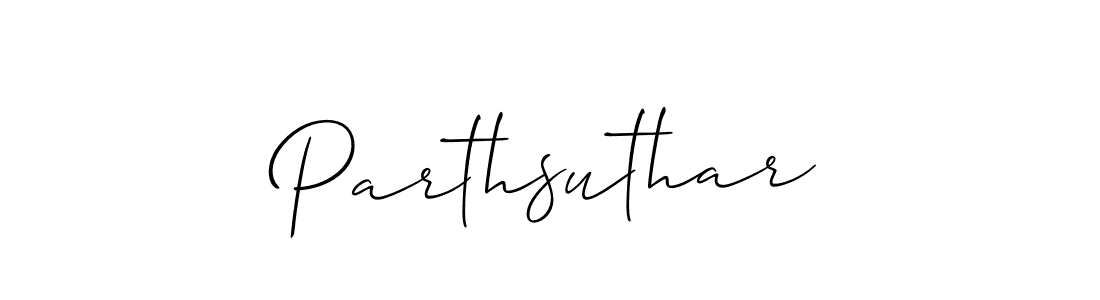Create a beautiful signature design for name Parthsuthar. With this signature (Allison_Script) fonts, you can make a handwritten signature for free. Parthsuthar signature style 2 images and pictures png