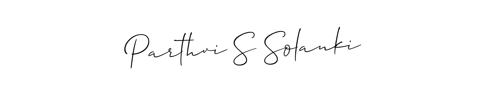 Create a beautiful signature design for name Parthvi S Solanki. With this signature (Allison_Script) fonts, you can make a handwritten signature for free. Parthvi S Solanki signature style 2 images and pictures png