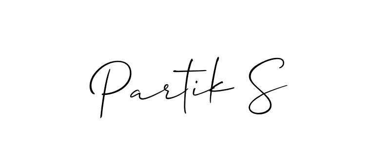 It looks lik you need a new signature style for name Partik S. Design unique handwritten (Allison_Script) signature with our free signature maker in just a few clicks. Partik S signature style 2 images and pictures png