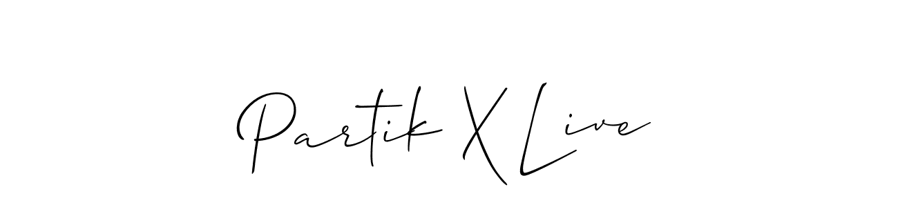 Partik X Live stylish signature style. Best Handwritten Sign (Allison_Script) for my name. Handwritten Signature Collection Ideas for my name Partik X Live. Partik X Live signature style 2 images and pictures png