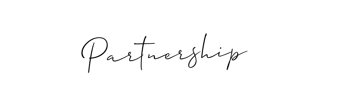 Make a beautiful signature design for name Partnership. With this signature (Allison_Script) style, you can create a handwritten signature for free. Partnership signature style 2 images and pictures png