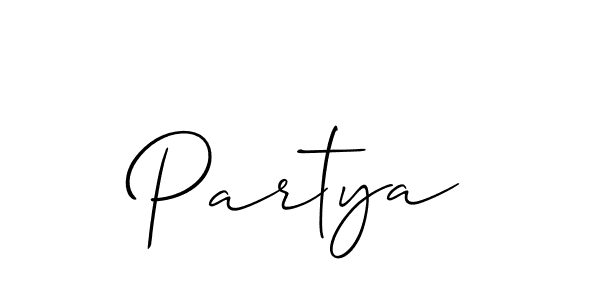 Create a beautiful signature design for name Partya. With this signature (Allison_Script) fonts, you can make a handwritten signature for free. Partya signature style 2 images and pictures png