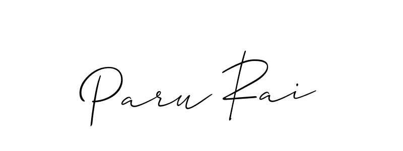 It looks lik you need a new signature style for name Paru Rai. Design unique handwritten (Allison_Script) signature with our free signature maker in just a few clicks. Paru Rai signature style 2 images and pictures png