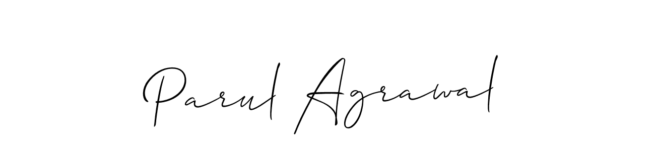 Create a beautiful signature design for name Parul Agrawal. With this signature (Allison_Script) fonts, you can make a handwritten signature for free. Parul Agrawal signature style 2 images and pictures png