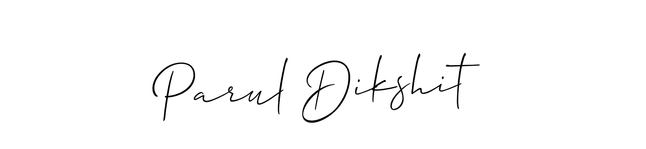 Allison_Script is a professional signature style that is perfect for those who want to add a touch of class to their signature. It is also a great choice for those who want to make their signature more unique. Get Parul Dikshit name to fancy signature for free. Parul Dikshit signature style 2 images and pictures png