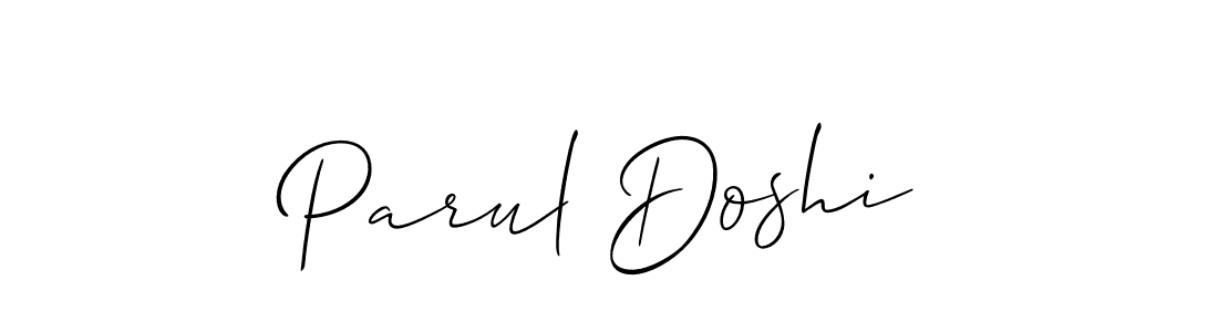 How to make Parul Doshi name signature. Use Allison_Script style for creating short signs online. This is the latest handwritten sign. Parul Doshi signature style 2 images and pictures png