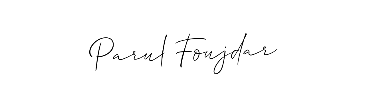 Similarly Allison_Script is the best handwritten signature design. Signature creator online .You can use it as an online autograph creator for name Parul Foujdar. Parul Foujdar signature style 2 images and pictures png