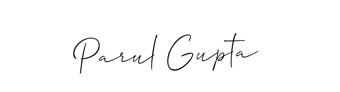 How to make Parul Gupta name signature. Use Allison_Script style for creating short signs online. This is the latest handwritten sign. Parul Gupta signature style 2 images and pictures png