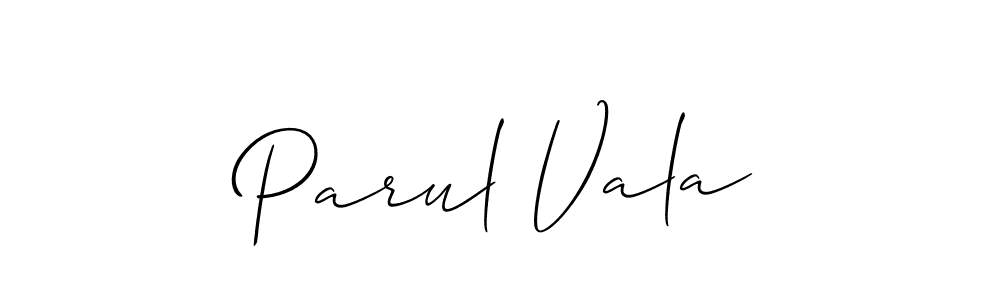 Allison_Script is a professional signature style that is perfect for those who want to add a touch of class to their signature. It is also a great choice for those who want to make their signature more unique. Get Parul Vala name to fancy signature for free. Parul Vala signature style 2 images and pictures png