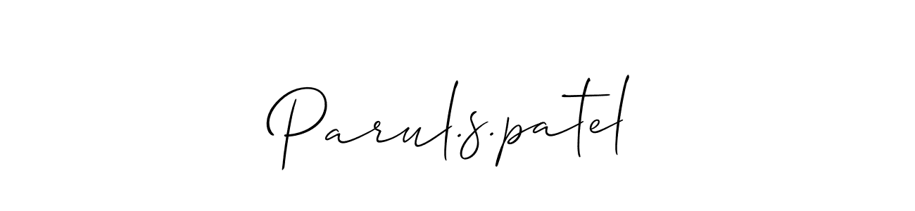 Also You can easily find your signature by using the search form. We will create Parul.s.patel name handwritten signature images for you free of cost using Allison_Script sign style. Parul.s.patel signature style 2 images and pictures png