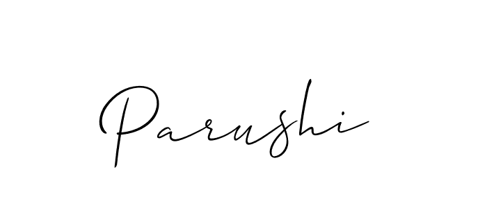 It looks lik you need a new signature style for name Parushi. Design unique handwritten (Allison_Script) signature with our free signature maker in just a few clicks. Parushi signature style 2 images and pictures png