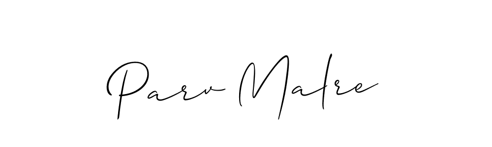 How to make Parv Malre name signature. Use Allison_Script style for creating short signs online. This is the latest handwritten sign. Parv Malre signature style 2 images and pictures png