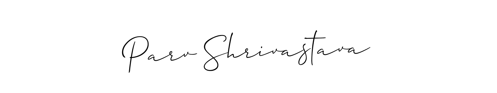 Create a beautiful signature design for name Parv Shrivastava. With this signature (Allison_Script) fonts, you can make a handwritten signature for free. Parv Shrivastava signature style 2 images and pictures png