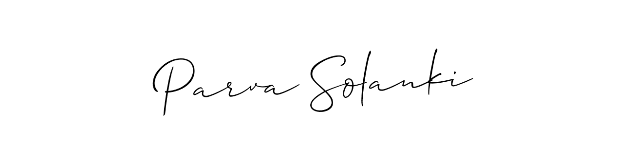 Use a signature maker to create a handwritten signature online. With this signature software, you can design (Allison_Script) your own signature for name Parva Solanki. Parva Solanki signature style 2 images and pictures png