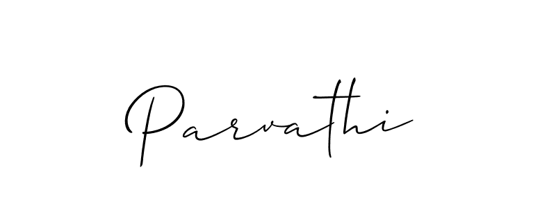 Make a beautiful signature design for name Parvathi. With this signature (Allison_Script) style, you can create a handwritten signature for free. Parvathi signature style 2 images and pictures png