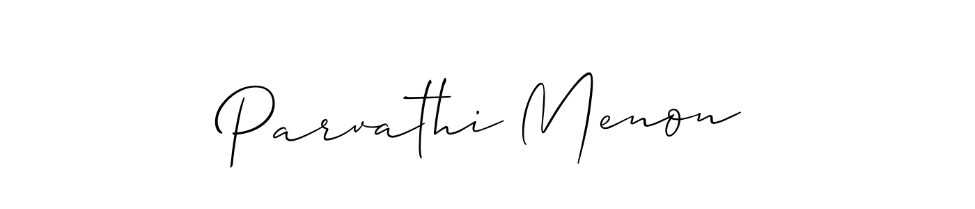 It looks lik you need a new signature style for name Parvathi Menon. Design unique handwritten (Allison_Script) signature with our free signature maker in just a few clicks. Parvathi Menon signature style 2 images and pictures png