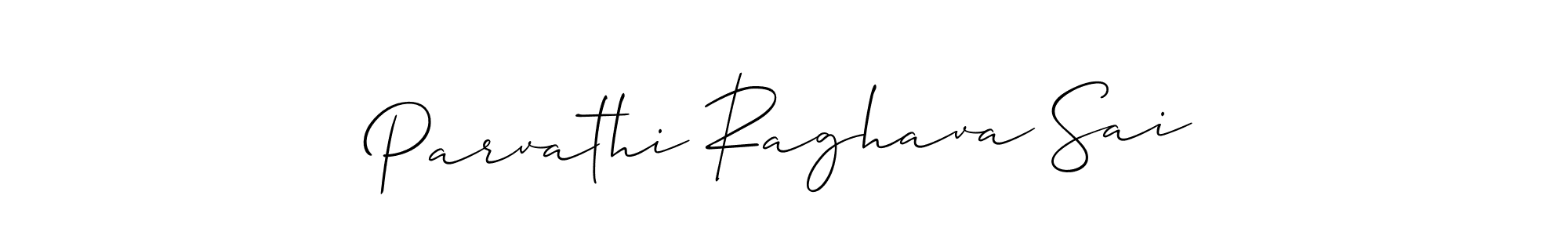 Use a signature maker to create a handwritten signature online. With this signature software, you can design (Allison_Script) your own signature for name Parvathi Raghava Sai. Parvathi Raghava Sai signature style 2 images and pictures png