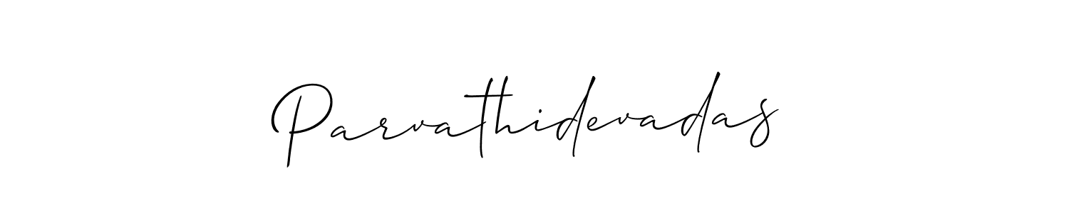 Parvathidevadas stylish signature style. Best Handwritten Sign (Allison_Script) for my name. Handwritten Signature Collection Ideas for my name Parvathidevadas. Parvathidevadas signature style 2 images and pictures png