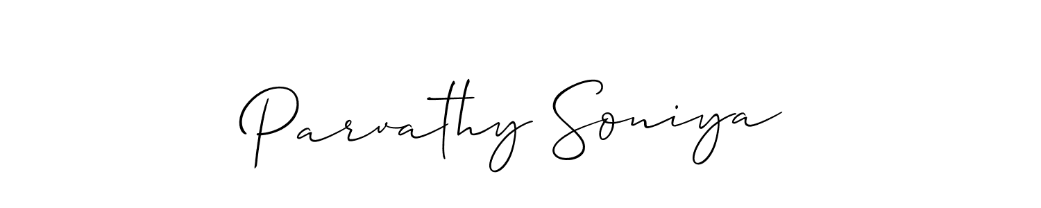 if you are searching for the best signature style for your name Parvathy Soniya. so please give up your signature search. here we have designed multiple signature styles  using Allison_Script. Parvathy Soniya signature style 2 images and pictures png