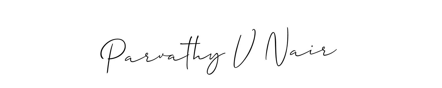 Parvathy V Nair stylish signature style. Best Handwritten Sign (Allison_Script) for my name. Handwritten Signature Collection Ideas for my name Parvathy V Nair. Parvathy V Nair signature style 2 images and pictures png