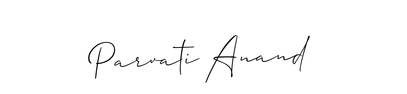 Make a beautiful signature design for name Parvati Anand. With this signature (Allison_Script) style, you can create a handwritten signature for free. Parvati Anand signature style 2 images and pictures png