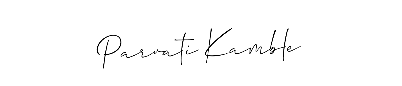Make a beautiful signature design for name Parvati Kamble. With this signature (Allison_Script) style, you can create a handwritten signature for free. Parvati Kamble signature style 2 images and pictures png