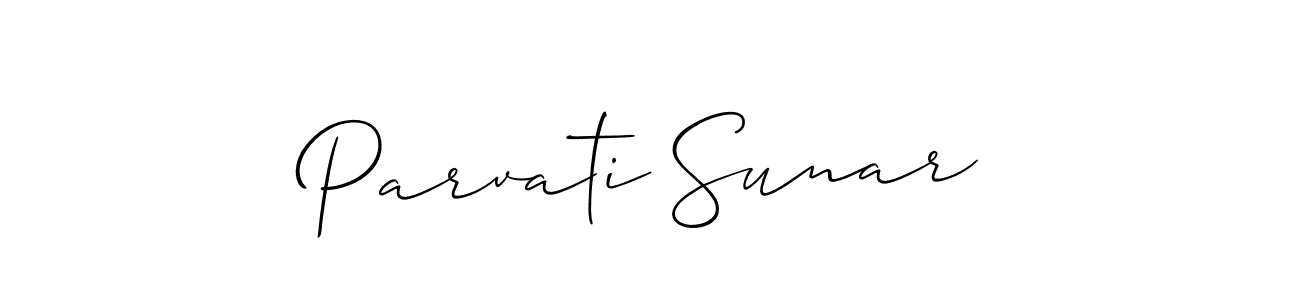 Also You can easily find your signature by using the search form. We will create Parvati Sunar name handwritten signature images for you free of cost using Allison_Script sign style. Parvati Sunar signature style 2 images and pictures png