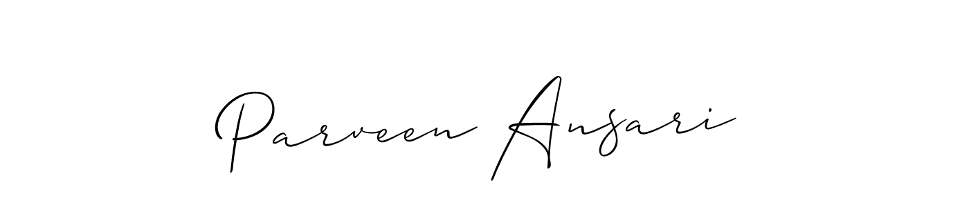 Parveen Ansari stylish signature style. Best Handwritten Sign (Allison_Script) for my name. Handwritten Signature Collection Ideas for my name Parveen Ansari. Parveen Ansari signature style 2 images and pictures png