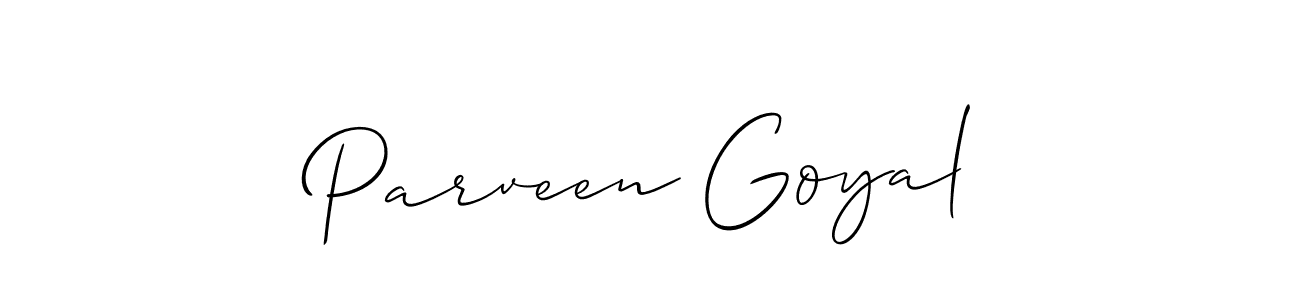 Make a beautiful signature design for name Parveen Goyal. With this signature (Allison_Script) style, you can create a handwritten signature for free. Parveen Goyal signature style 2 images and pictures png