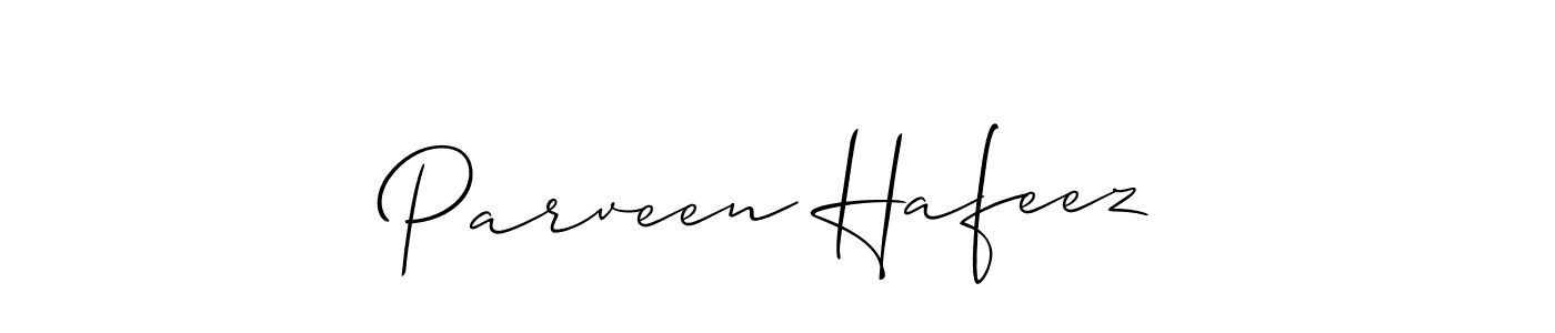 How to make Parveen Hafeez name signature. Use Allison_Script style for creating short signs online. This is the latest handwritten sign. Parveen Hafeez signature style 2 images and pictures png
