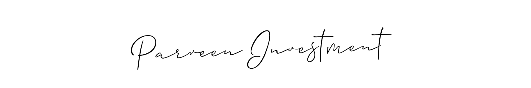 Make a beautiful signature design for name Parveen Investment. Use this online signature maker to create a handwritten signature for free. Parveen Investment signature style 2 images and pictures png