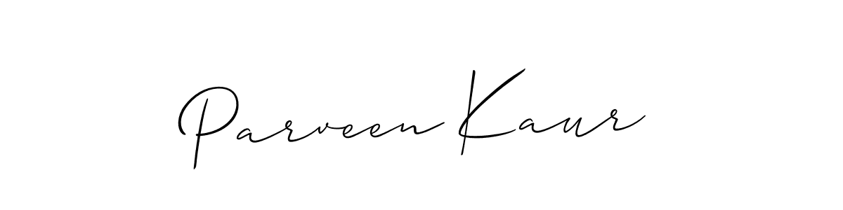 Make a beautiful signature design for name Parveen Kaur. With this signature (Allison_Script) style, you can create a handwritten signature for free. Parveen Kaur signature style 2 images and pictures png