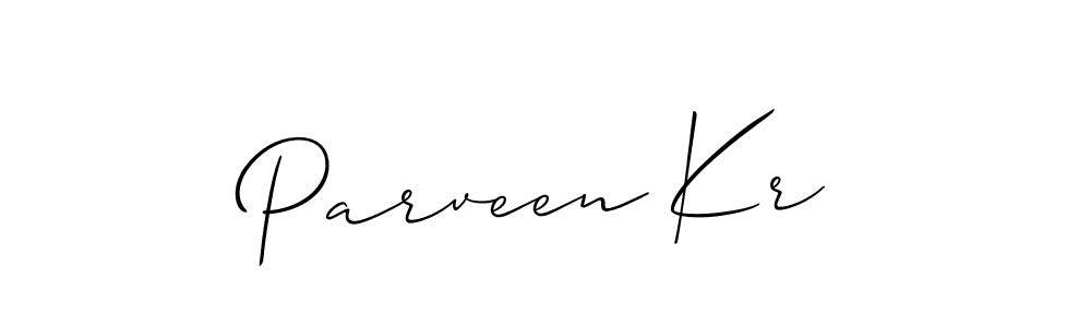 Use a signature maker to create a handwritten signature online. With this signature software, you can design (Allison_Script) your own signature for name Parveen Kr. Parveen Kr signature style 2 images and pictures png