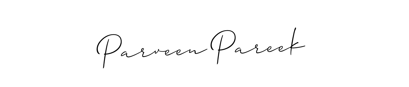 How to make Parveen Pareek name signature. Use Allison_Script style for creating short signs online. This is the latest handwritten sign. Parveen Pareek signature style 2 images and pictures png