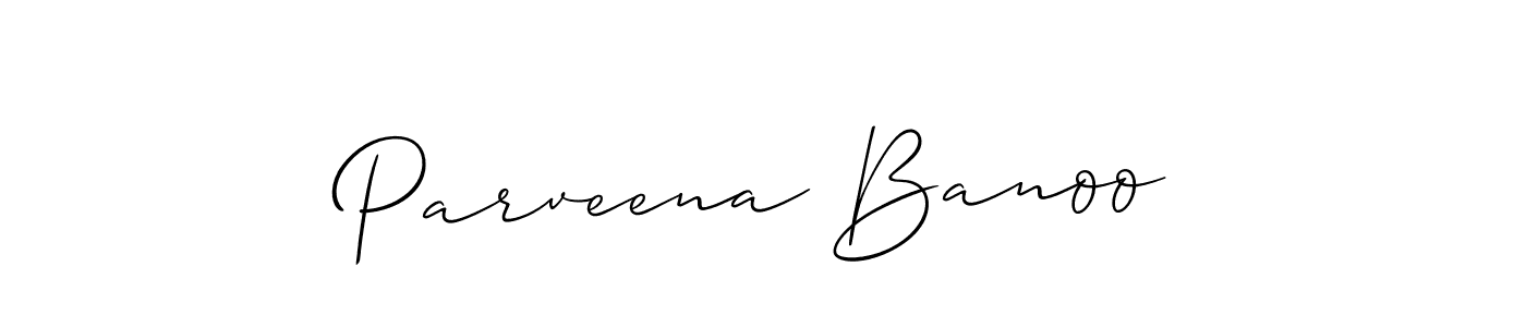 The best way (Allison_Script) to make a short signature is to pick only two or three words in your name. The name Parveena Banoo include a total of six letters. For converting this name. Parveena Banoo signature style 2 images and pictures png