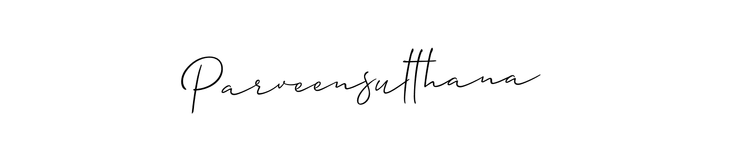 Allison_Script is a professional signature style that is perfect for those who want to add a touch of class to their signature. It is also a great choice for those who want to make their signature more unique. Get Parveensulthana name to fancy signature for free. Parveensulthana signature style 2 images and pictures png
