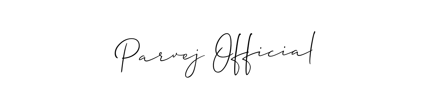 Also You can easily find your signature by using the search form. We will create Parvej Official name handwritten signature images for you free of cost using Allison_Script sign style. Parvej Official signature style 2 images and pictures png