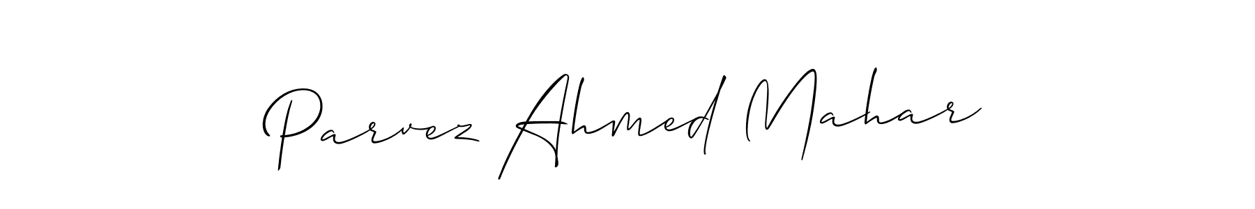 How to make Parvez Ahmed Mahar signature? Allison_Script is a professional autograph style. Create handwritten signature for Parvez Ahmed Mahar name. Parvez Ahmed Mahar signature style 2 images and pictures png