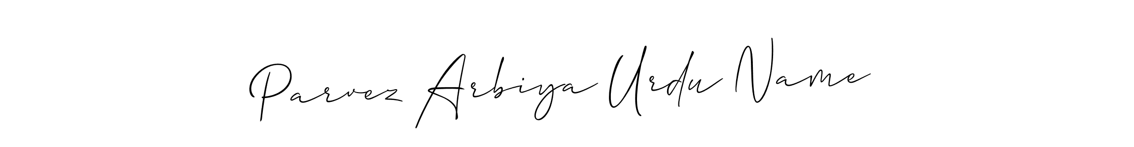 The best way (Allison_Script) to make a short signature is to pick only two or three words in your name. The name Parvez Arbiya Urdu Name include a total of six letters. For converting this name. Parvez Arbiya Urdu Name signature style 2 images and pictures png