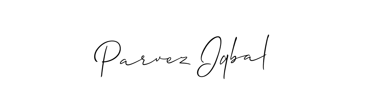 Use a signature maker to create a handwritten signature online. With this signature software, you can design (Allison_Script) your own signature for name Parvez Iqbal. Parvez Iqbal signature style 2 images and pictures png