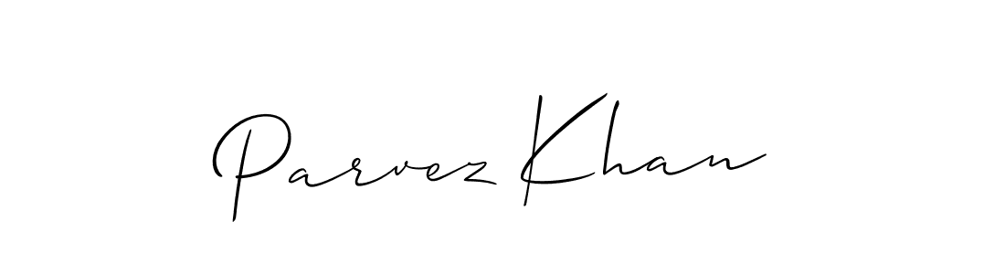 How to make Parvez Khan name signature. Use Allison_Script style for creating short signs online. This is the latest handwritten sign. Parvez Khan signature style 2 images and pictures png