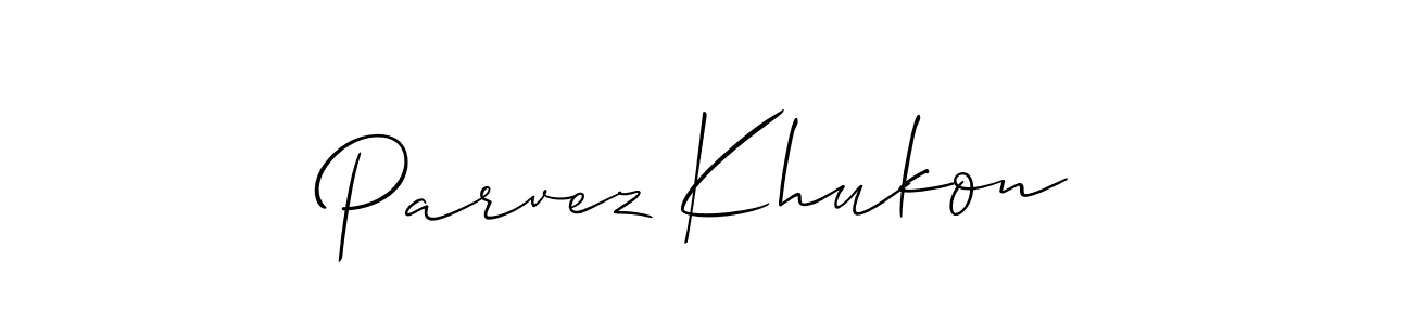 Design your own signature with our free online signature maker. With this signature software, you can create a handwritten (Allison_Script) signature for name Parvez Khukon. Parvez Khukon signature style 2 images and pictures png