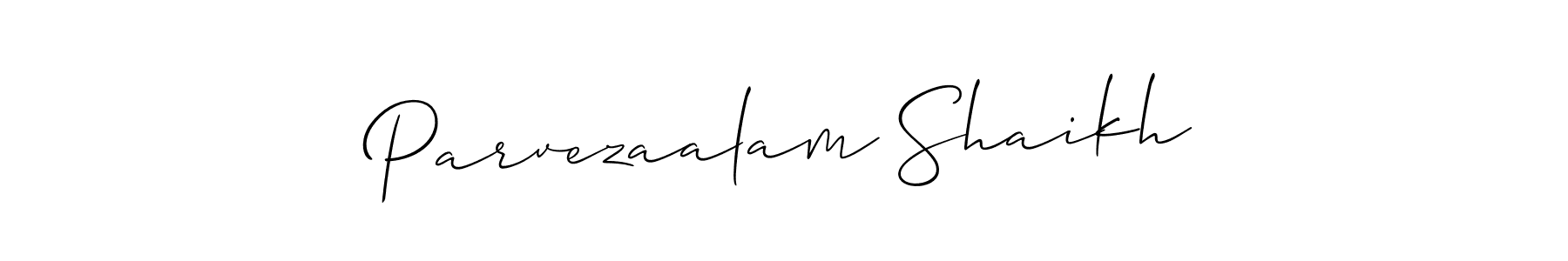 Allison_Script is a professional signature style that is perfect for those who want to add a touch of class to their signature. It is also a great choice for those who want to make their signature more unique. Get Parvezaalam Shaikh name to fancy signature for free. Parvezaalam Shaikh signature style 2 images and pictures png
