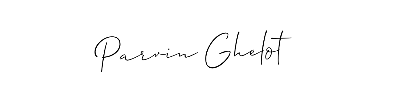 Design your own signature with our free online signature maker. With this signature software, you can create a handwritten (Allison_Script) signature for name Parvin Ghelot. Parvin Ghelot signature style 2 images and pictures png