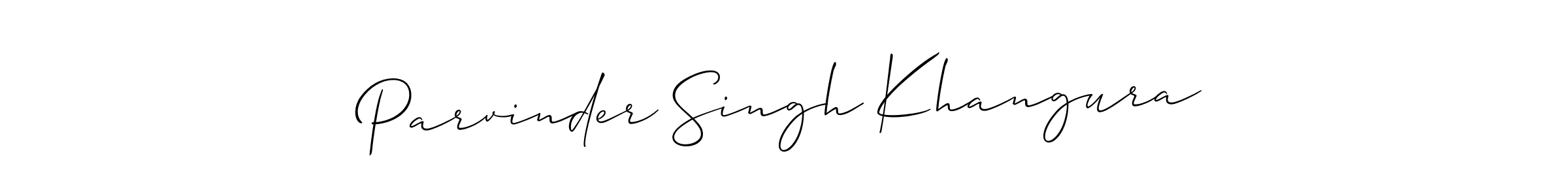 Allison_Script is a professional signature style that is perfect for those who want to add a touch of class to their signature. It is also a great choice for those who want to make their signature more unique. Get Parvinder Singh Khangura name to fancy signature for free. Parvinder Singh Khangura signature style 2 images and pictures png