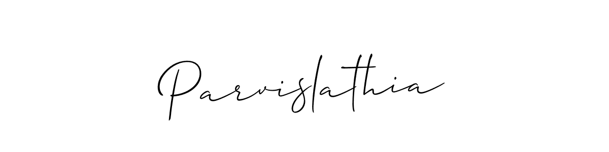 Use a signature maker to create a handwritten signature online. With this signature software, you can design (Allison_Script) your own signature for name Parvislathia. Parvislathia signature style 2 images and pictures png