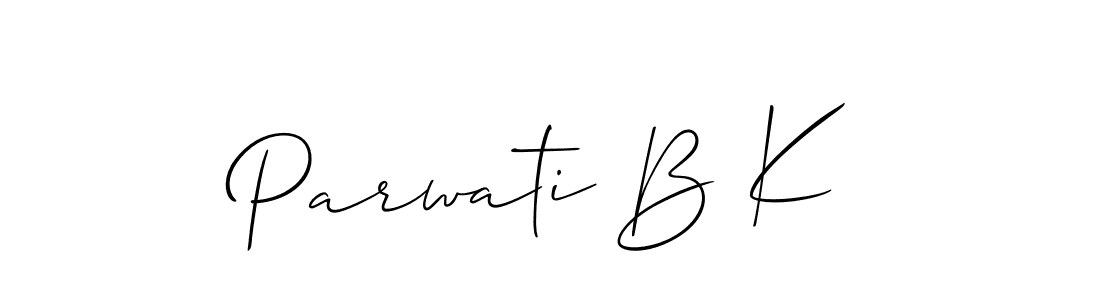 Also You can easily find your signature by using the search form. We will create Parwati B K name handwritten signature images for you free of cost using Allison_Script sign style. Parwati B K signature style 2 images and pictures png